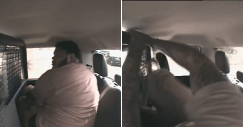 Jaw-dropping video shows handcuffed Texas suspect break through patrol car window and bolt