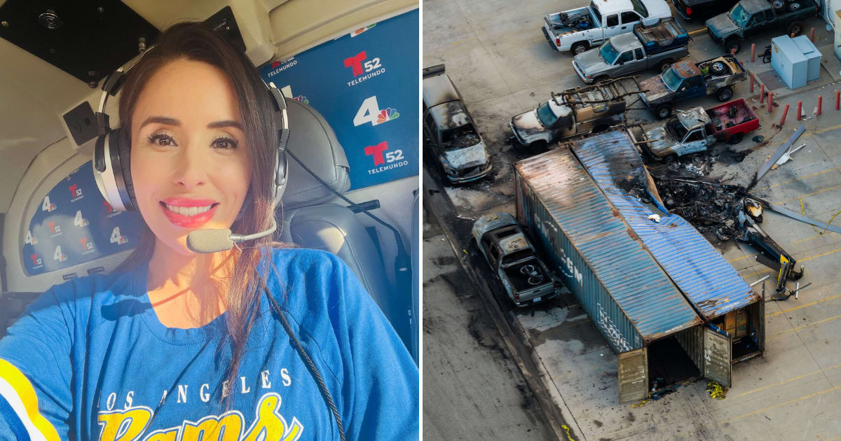 The family of NBC4 reporter Eliana Moreno issued an emotional statement following her death in Tuesday's helicopter crash in Chatsworth (@eli_in_the_heli/Instagram, AP Photos)