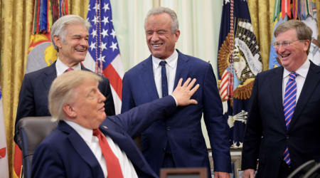 Trump abruptly interrupts RFK Jr to roast his 'thinnest' tie: 'It's almost like a rope'