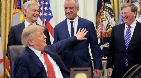 Trump jokes RFK Jr is ‘standing right behind me’ as he defends Kennedy Center recognition demand