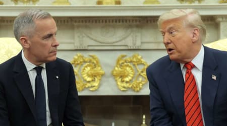 Mark Carney responds to Trump’s tariff threat over Canada-EU ties