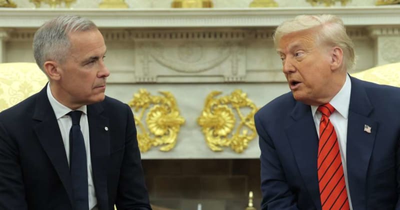 Mark Carney responds to Trump’s tariff threat over Canada-EU ties