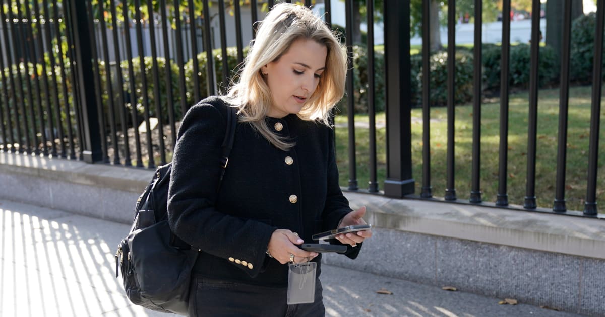 CNN Senior White House Reporter Betsy Klein departs the White House after having her credential confiscated following President Donald Trump's ban on CNN, MS NOW, and Politico, Saturday, September 19, 2026, in Washington. (AP Photo/Jose Luis Magana)