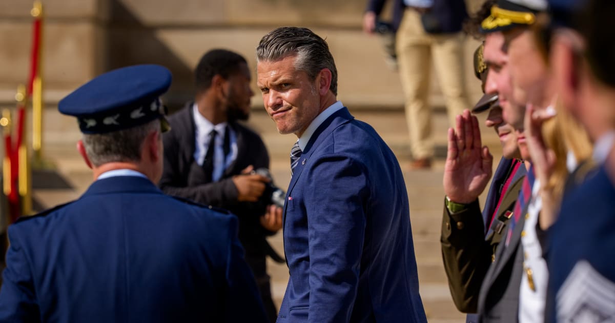 Secretary of War Pete Hegseth during Department of War's 2026 National POW/MIA Recognition Day Ceremony on the Pentagon River Terrace Parade Field on September 18, 2026, in Arlington, Virginia (Andrew Harnik/Getty Images)