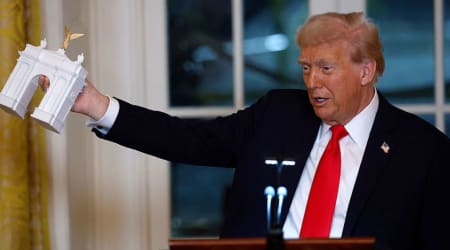 FAA clears Trump's Triumphal Arch as safe, then orders an 'eternal flame' to alert pilots