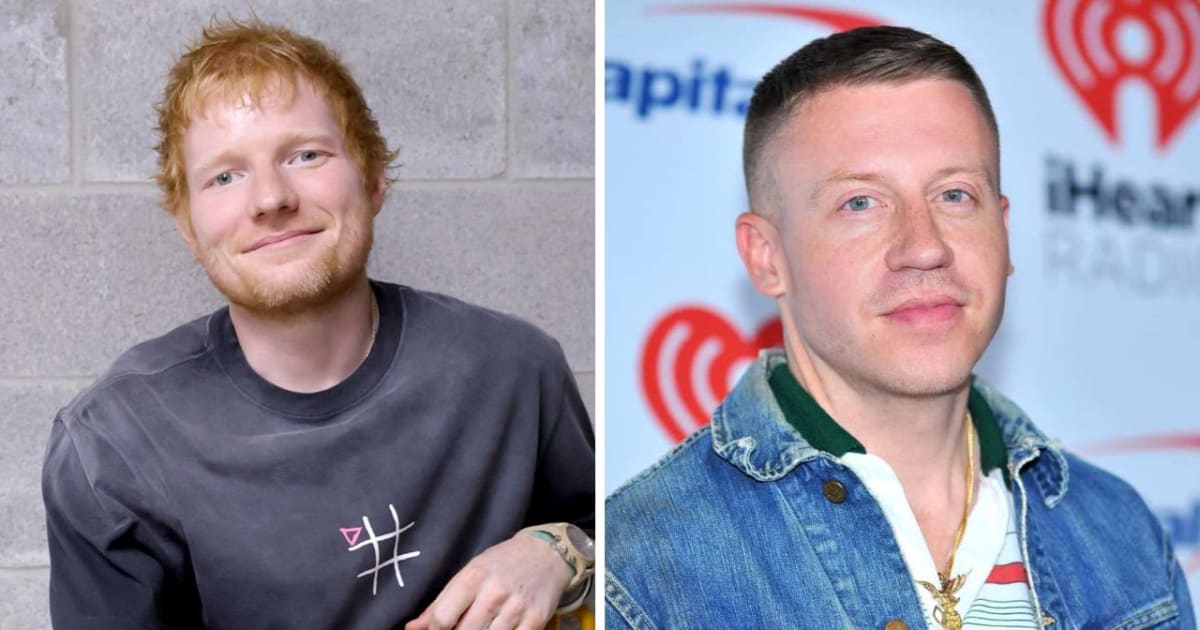Macklemore was removed from the tour after making pro-Palestinian remarks during Ed Sheeran’s September 4 and 5 shows at MetLife Stadium in New Jersey (Rich Fury, Sam Wasson/Getty Images)