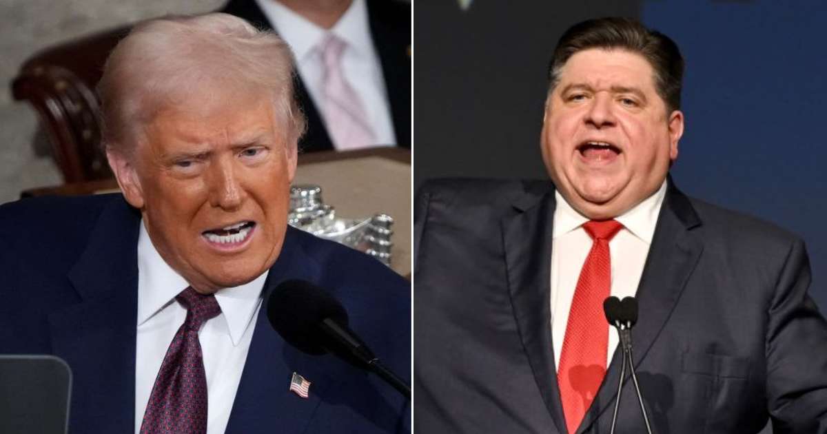 Illinois Gov JB Pritzker turned a question about Donald Trump Jr's wedding into an attack, calling Trump's presidency the most corrupt (Getty Images)