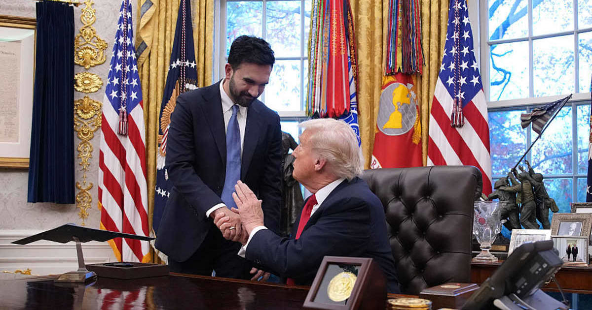 President Donald Trump shakes hands with New York City Mayor Zohran Mamdani during a meeting in the Oval Office of the White House on November 21, 2025, in Washington, DC (Getty Images)