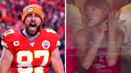 Taylor Swift shouts 'That's my husband' to celebrate Travis Kelce's touchdown in viral video