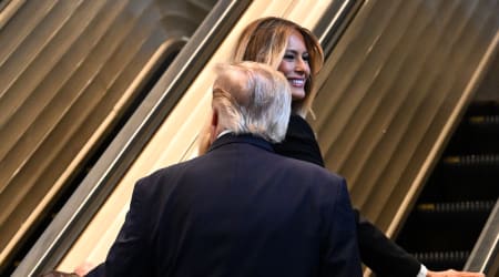 Melania’s face says it all as Trump pauses UN speech to shower first lady with praise