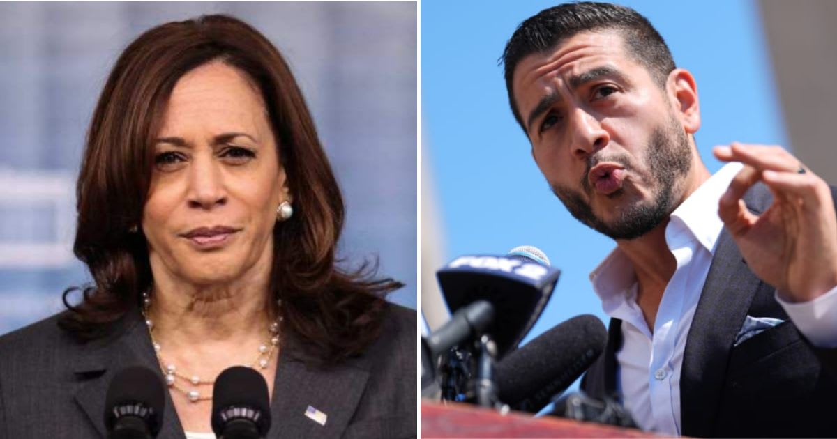Former Vice President Kamala Harris and Democratic Senate nominee Abdul El-Sayed, who is facing Republican Mike Rogers in Michigan’s closely watched Senate race (Getty Images/AP Photo/Julia Demaree Nikhinson)