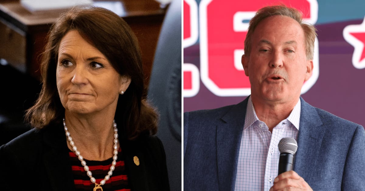 Angela Paxton filed for divorce from Texas Attorney General Ken Paxton 'on biblical grounds' in July 2025, three months after he announced his Senate bid (Getty Images)