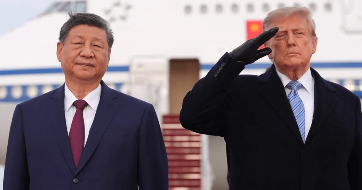 US President Donald Trump and China's President Xi Jinping participate in an arrival ceremony at Joint Base Andrews, Maryland, on Wednesday, September 23, 2026 (AP Photo/Alex Brandon)