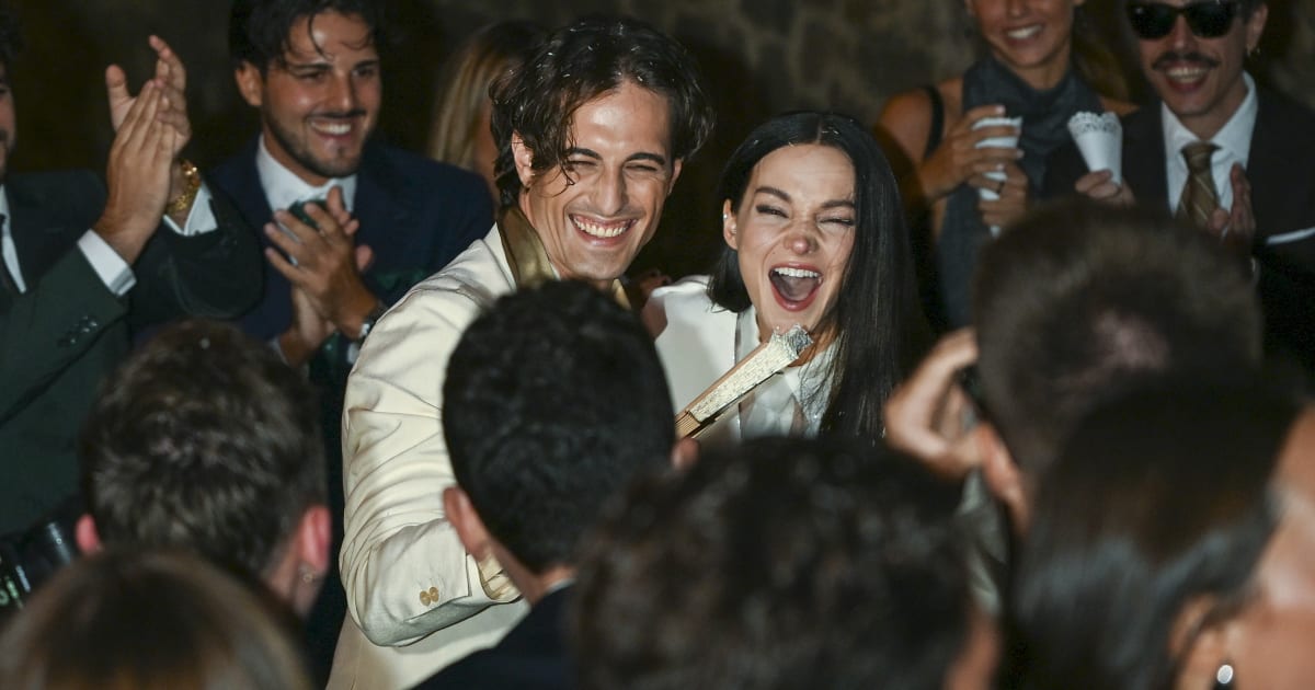 Damiano David and Dove Cameron got married at the Montalcino Town Hall on September 24, 2026, in Montalcino, Italy (Agostino Fabio/GC Images)
