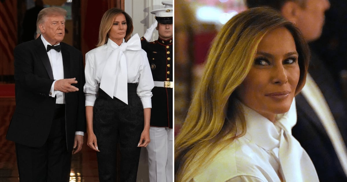 Melania Trump arrived for the White House state dinner honoring Xi Jinping (AP Photo/Alex Brandon, AP Photo/Jacquelyn Martin)