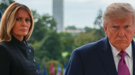 Fact Check : Is photo of Donald and Melania Trump frowning real?