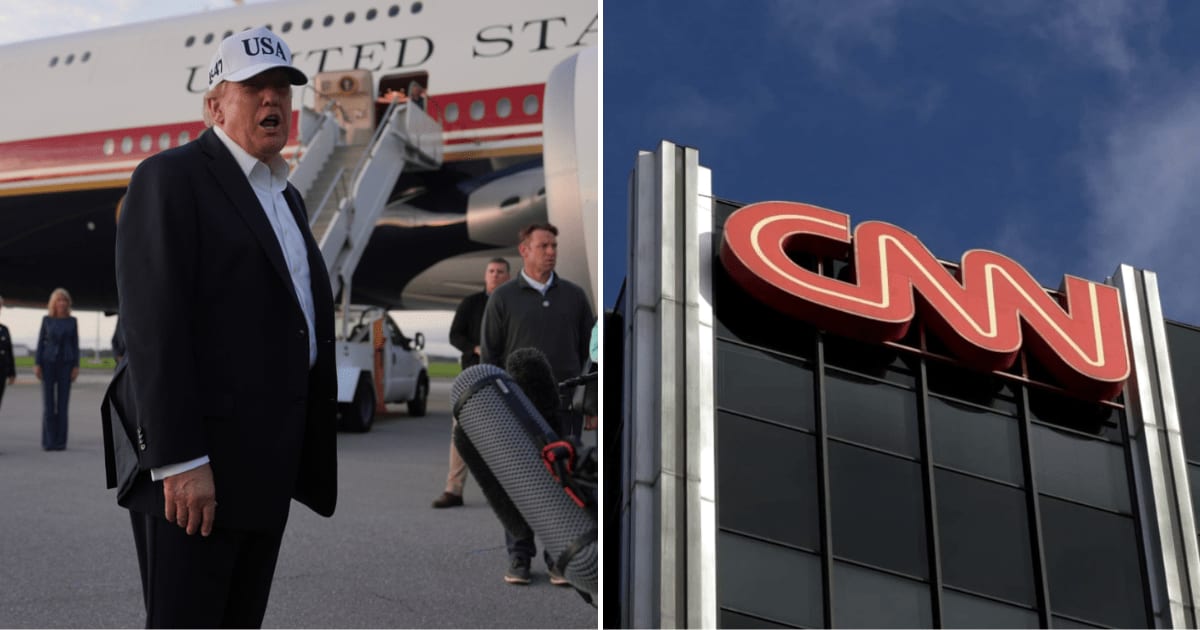 CNN had been scheduled to fly aboard Donald Trump's Air Force One on his trip to Tennessee for a college football game as part of the White House TV press pool (Getty Images)