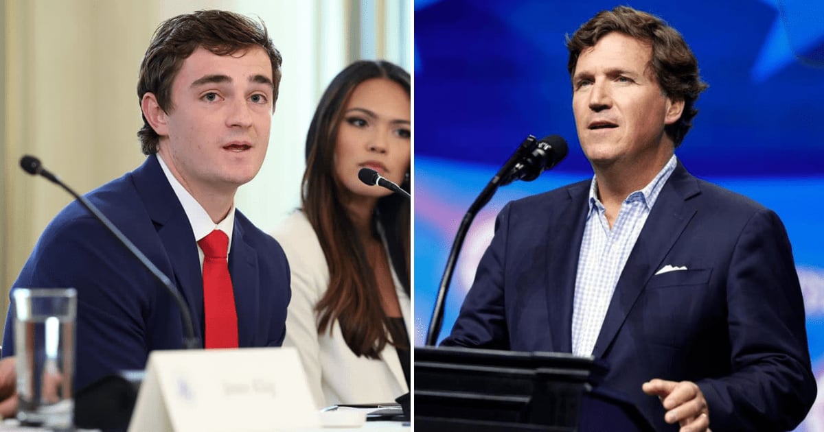 A viral post claims Nick Shirley has found that Tucker Carlson is being paid millions by George Soros (Getty Images)