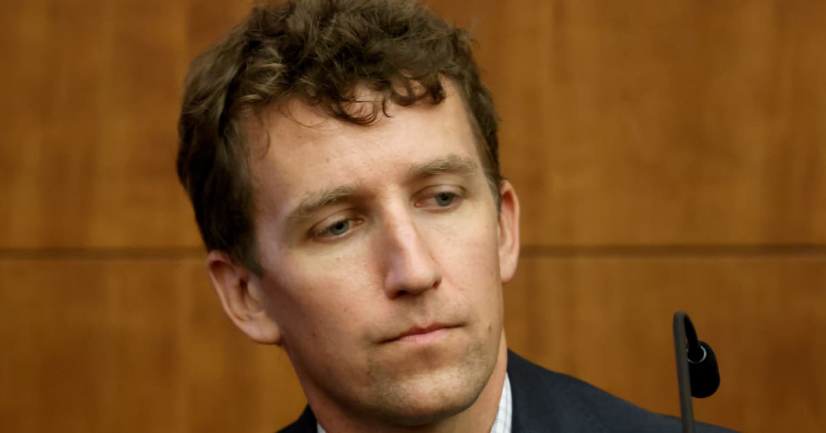 Patrick Clancy sits on the stand during the Lindsay Clancy trial at Plymouth Superior Court in Plymouth, Mass, on Wednesday, July 29, 2026 (David L Ryan/The Boston Globe via AP, Pool,File) 