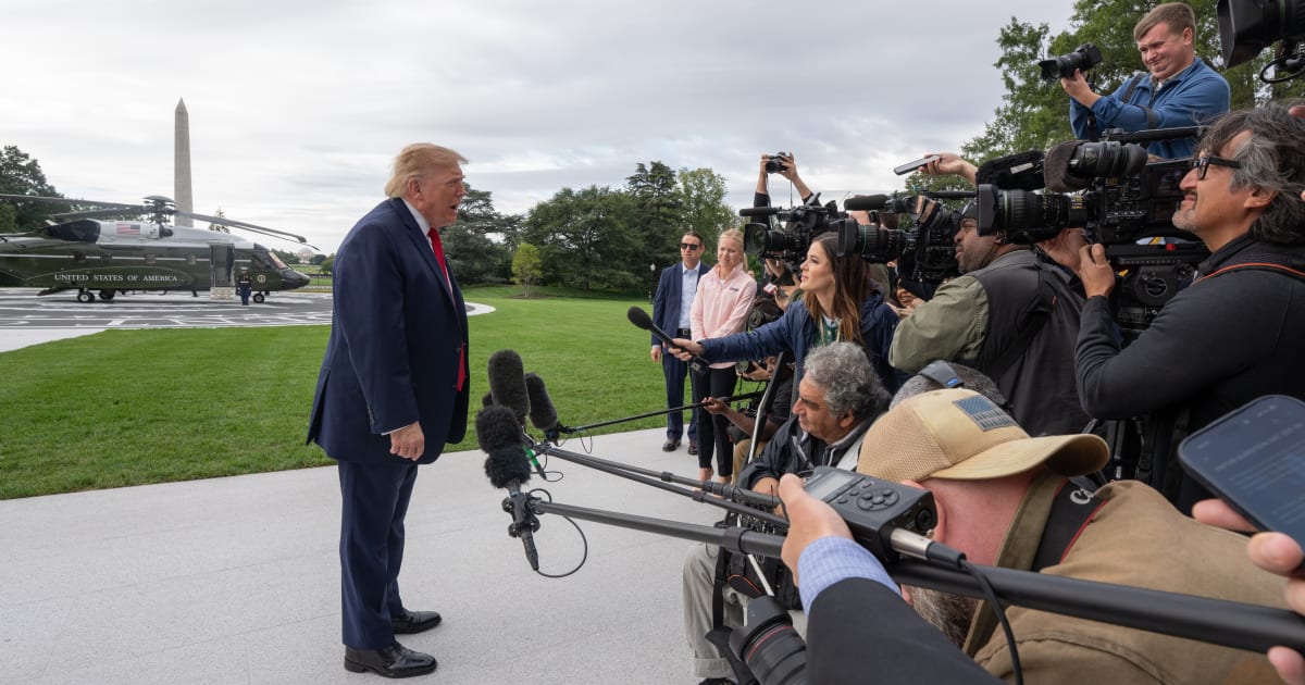 President Donald Trump speaks to the media on the South Lawn of the White House on September 26, 2026, in Washington, DC (Aaron Schwartz/Getty Images)