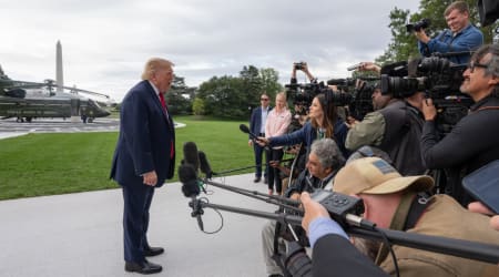 Trump tells female MS NOW reporter to ‘be quiet’ amid questions over press pool ban