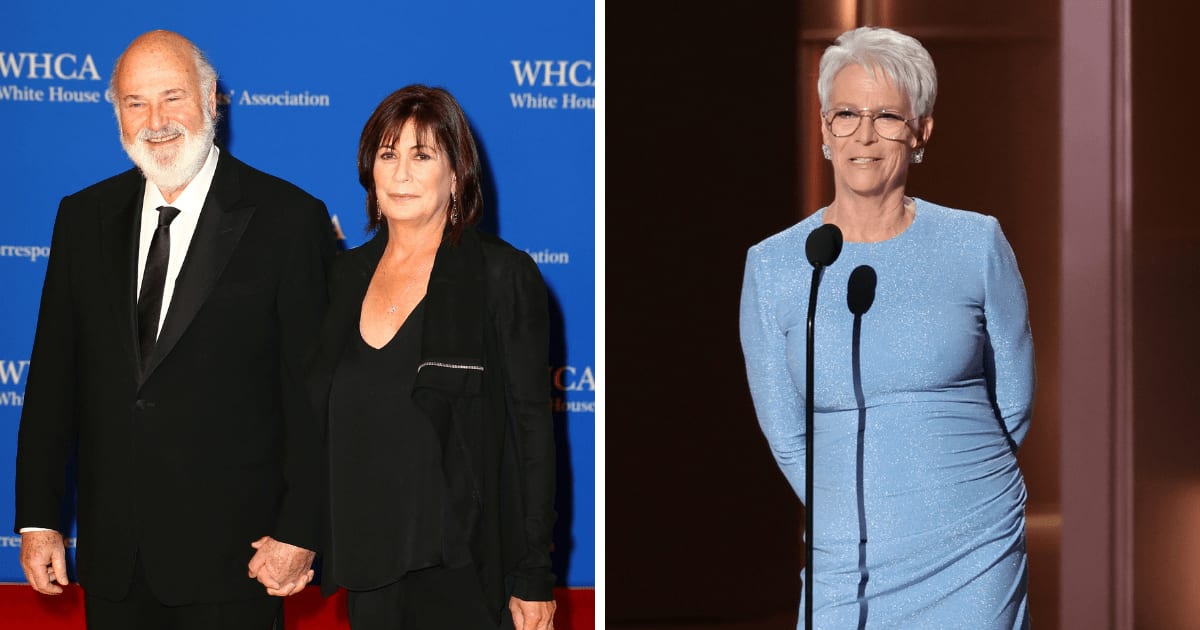 Jamie Lee Curtis, 67, became emotional while discussing Rob and Michele Reiner, who were killed on December 14, 2025 (Getty Images)