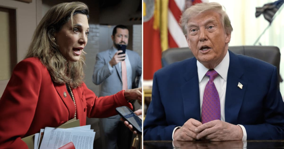 Donald Trump escalated criticism of Maria Elvira Salazar after she challenged his immigration policies and warned Hispanic voters felt 'betrayed' (Getty Images)