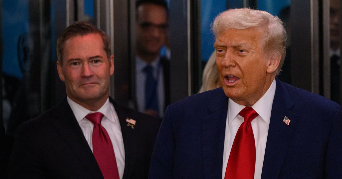 President Donald Trump and US Ambassador to the United Nations Michael Waltz arrive for the 80th session of the UN’s General Assembly (UNGA) on September 23, 2025, in New York City (Alexi J Rosenfeld/Getty Images)