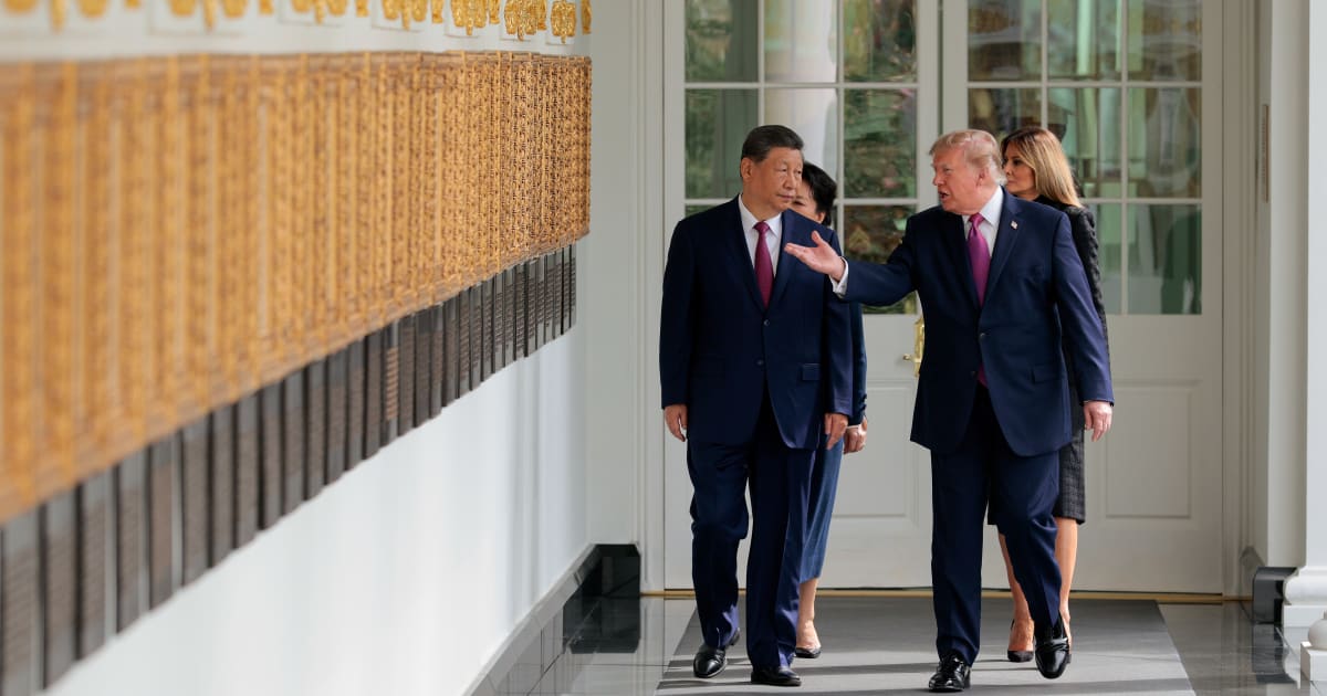 President of China Xi Jinping and President Donald Trump during an arrival ceremony at the White House on September 24, 2026, in Washington, DC (Getty Images)
