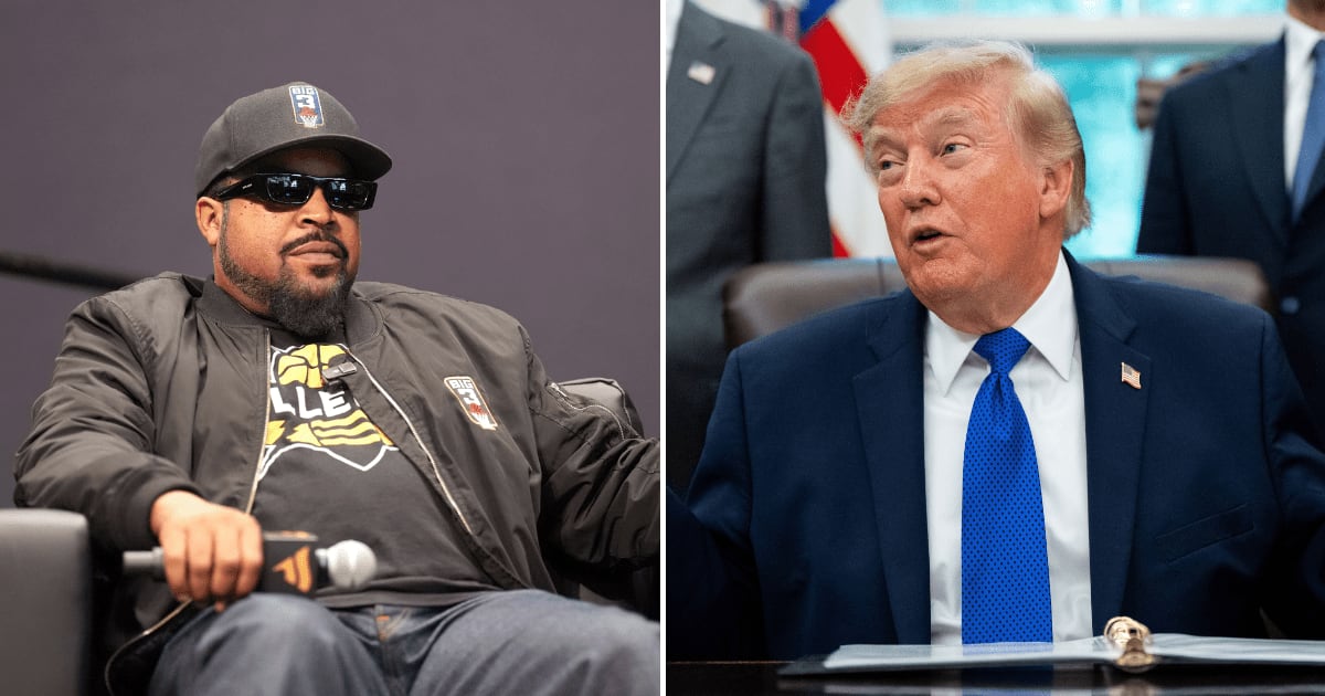 A social media post claims Ice Cube said President Donald Trump fought harder for the heart and soul of America (Getty Images, AP Photo)
