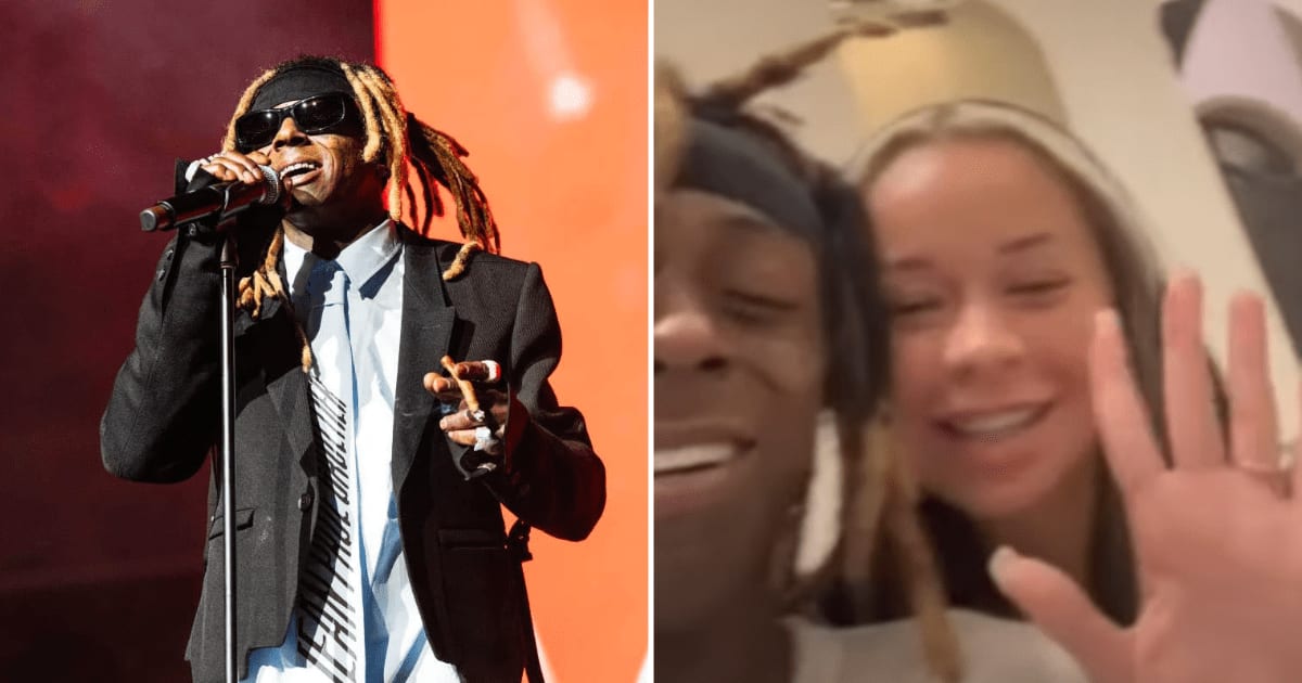 Lil Wayne denied being engaged or in a relationship in July, months before seemingly announcing his engagement to Madi Cannon (Getty Images, Instagram/@new_bghollyhood)