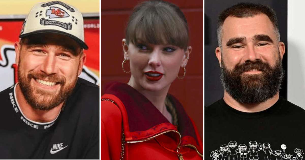 Travis Kelce and Jason Kelce praised Taylor Swift's 'Cleveland' track during their podcast (Getty Images) 