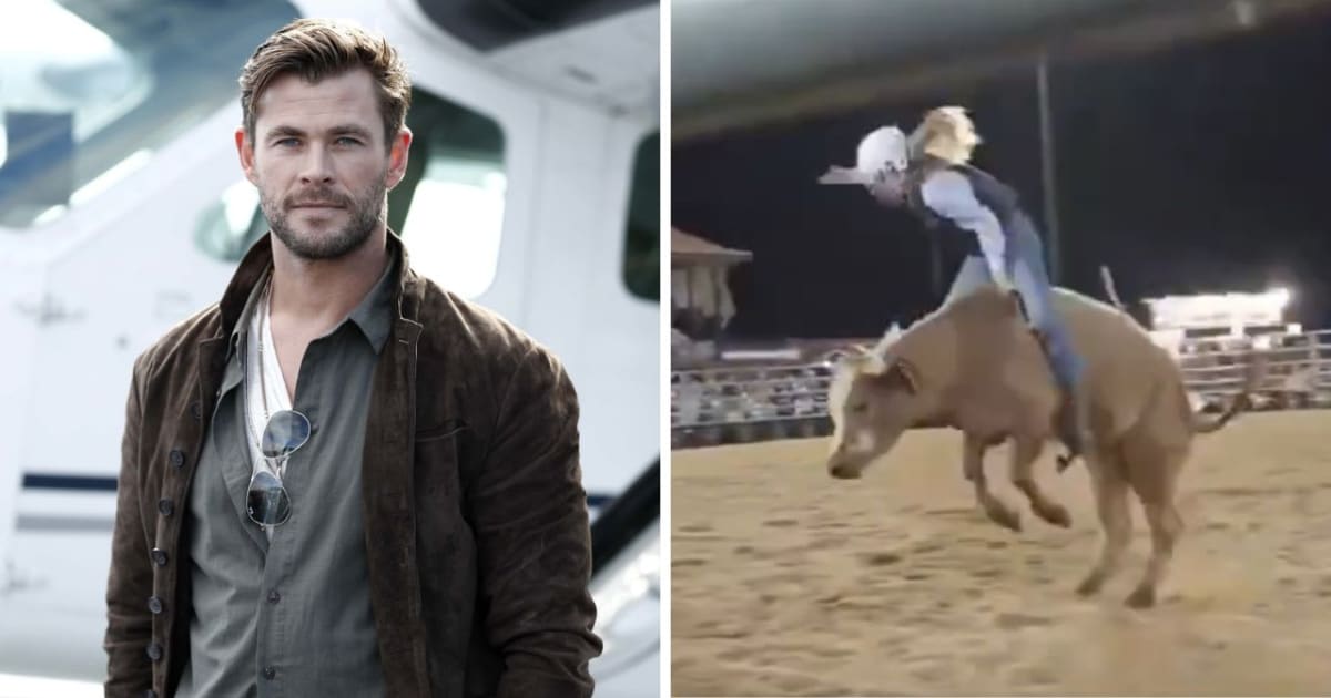 Chris Hemsworth shared videos of daughter India Rose winning an all-boys bull-riding competition, proudly calling her a champion (Getty Images, @chrishemsworth/Instagram)