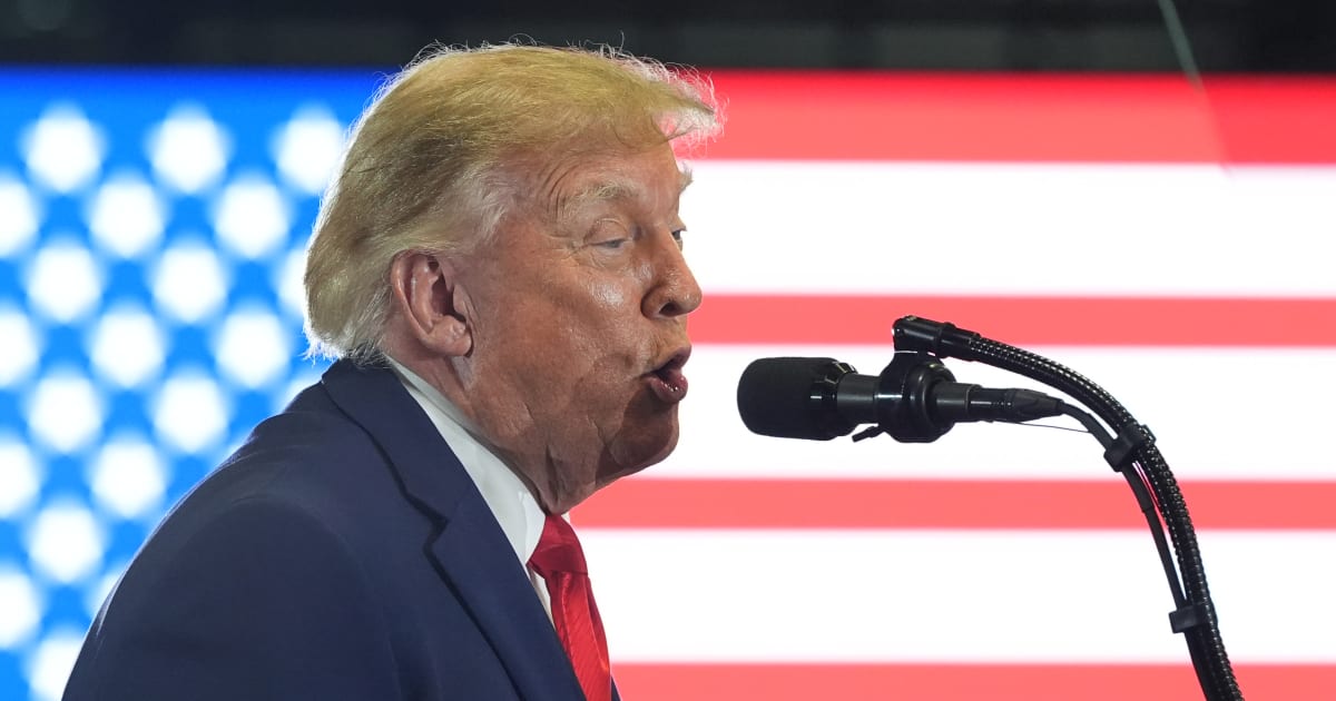 President Trump spoke at a campaign rally in Durant, Oklahoma, as he returned to the state for the first time since 2020 (AP Photo/Alex Brandon)