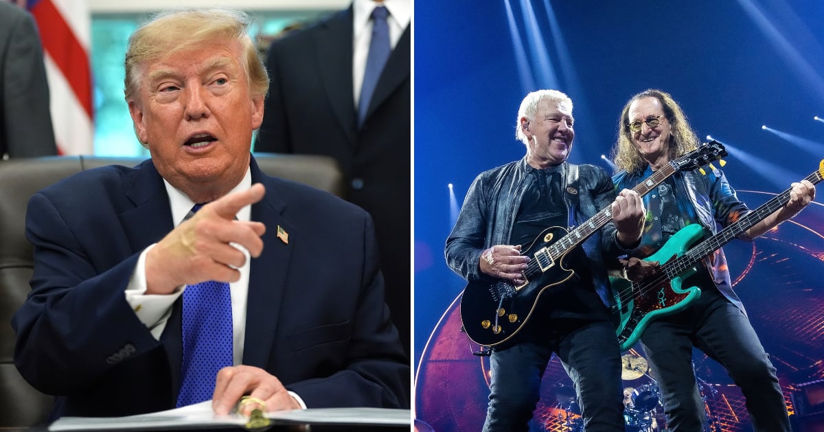 A social media post claims President Donald Trump banned people from listening to the Canadian band RUSH (AP Photo, Getty Images)