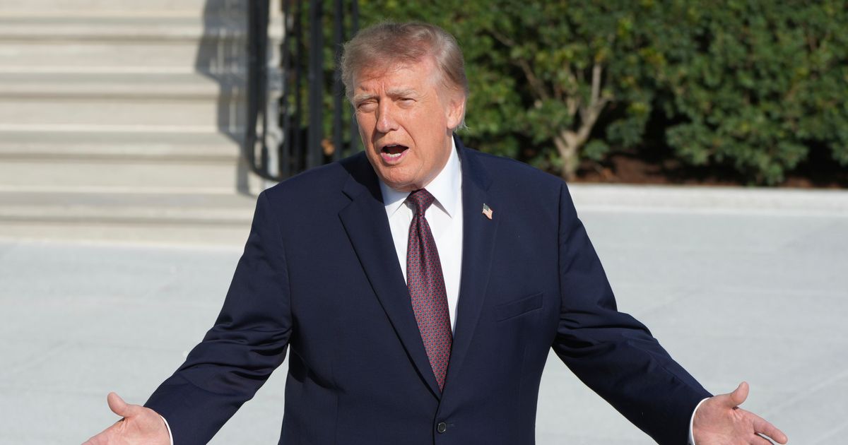 President Donald Trump was shown speaking about Iran's alleged connection to the failed Flydubai hijacking attempt (AP Photo/Mark Schiefelbein)