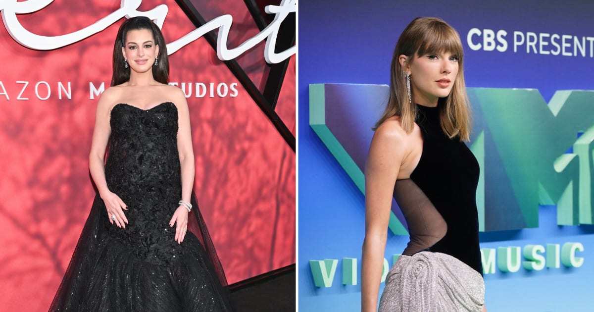 Anne Hathaway discussed the surprising connection she once suspected between 'Verity' and Taylor Swift's 'Patient Zero' (AP Photo/Evan Agostini, AP Photo/Jordan Strauss)