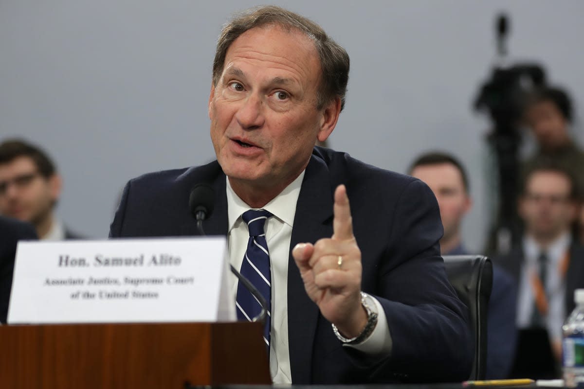 WASHINGTON, DC - MARCH 07: U.S. Supreme Court Associate Justice Samuel Alito testifies about the court's budget during a hearing of the House Appropriations Committee's Financial Services and General Government Subcommittee March 07, 2019 in Washington, DC. Members of the subcommittee asked the justices about court security, televising oral arguments and codes of ethics for the court. (Photo by Chip Somodevilla/Getty Images)