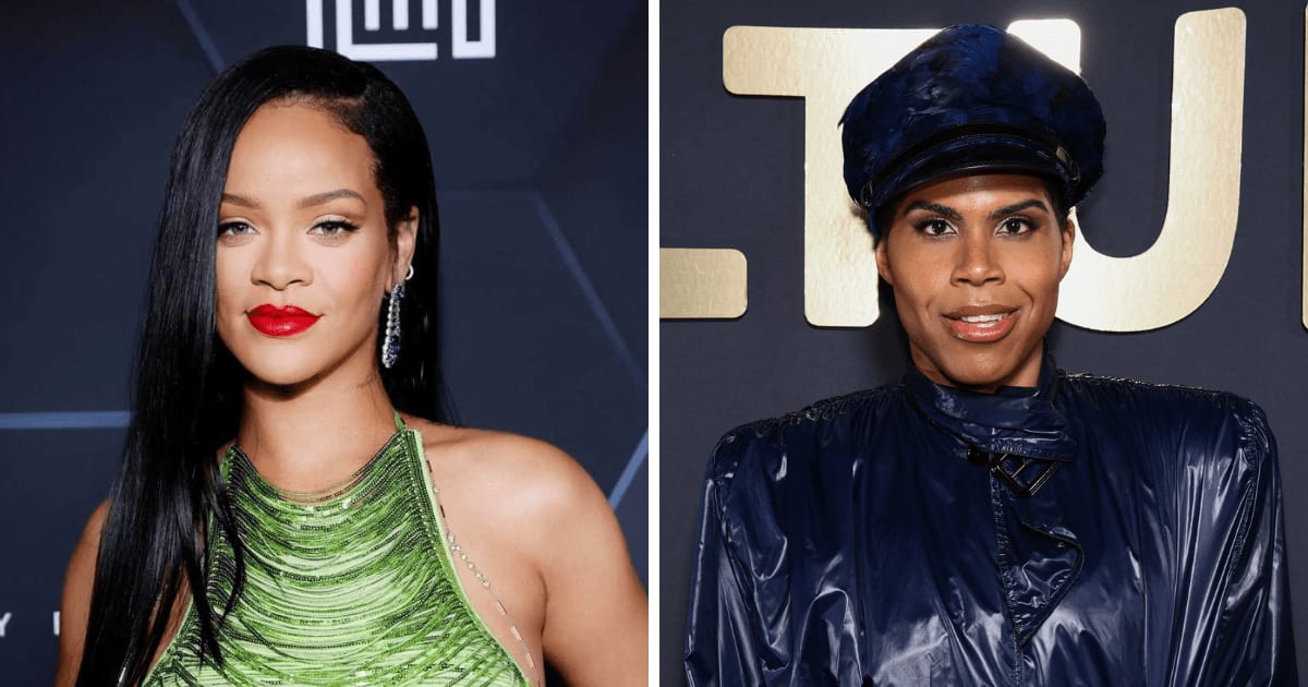 Rihanna appeared to react after EJ Johnson was blocked from entering their Paris hotel following a paparazzi encounter (Getty Images)