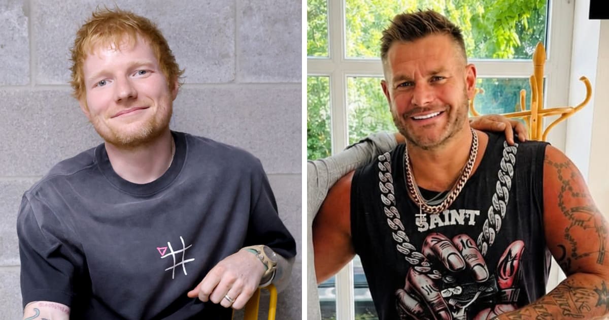 Ed Sheeran briefly addressed his estranged cousin Jethro Sheeran’s remarks during his Loop Tour stop at Mercedes-Benz Stadium in Atlanta on Saturday, October 3 (Getty Images, @alonestarsheeran/Instagram)