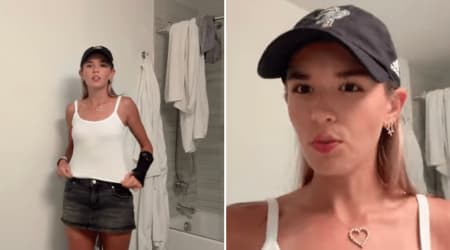 Kai Trump flaunts college-chic look in tank top and mini skirt as she opens up about Miami life