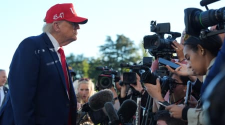 Trump introduces ‘artificial media’ as new label for outlets he previously called ‘fake news’