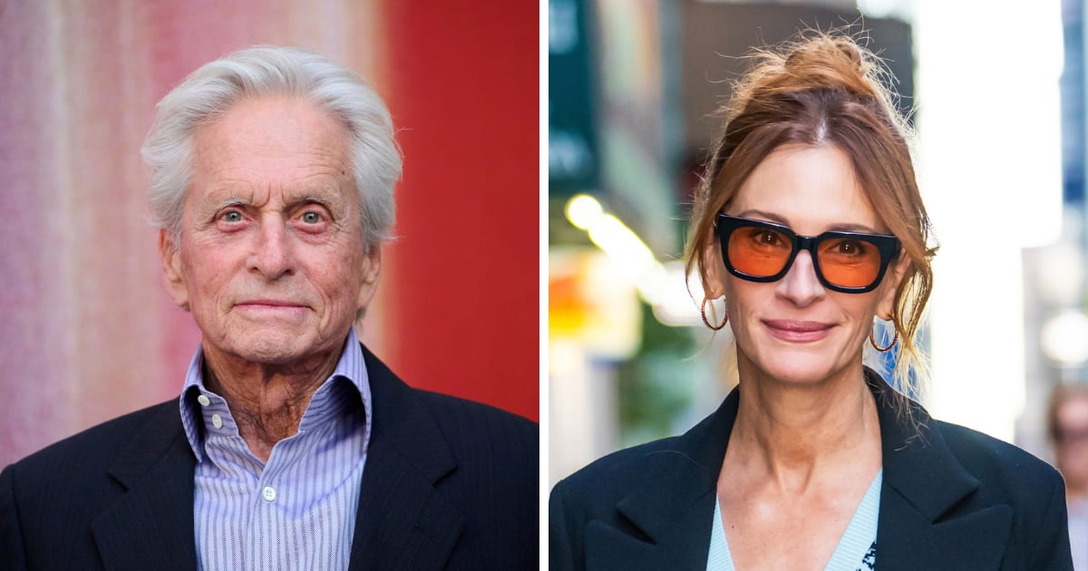 Michael Douglas recalled confronting Julia Roberts at a Golden Globes party after seeing her with his son Cameron (Getty Images)