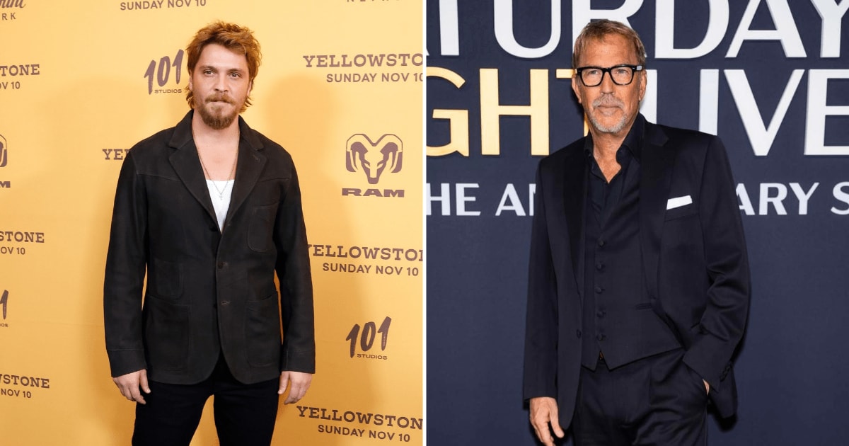 Luke Grimes said he hasn’t spoken to Kevin Costner since ‘Yellowstone’ and doubts a John Dutton flashback on ‘Marshals’ (Getty Images and TheStewartofNY/WireImage)