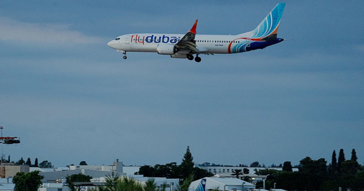 A plane carrying passengers from an earlier Flydubai flight that was diverted to Saudi Arabia arrives at Ben Gurion Airport on September 30, 2026, in Tzafria, Israel (Getty Images)