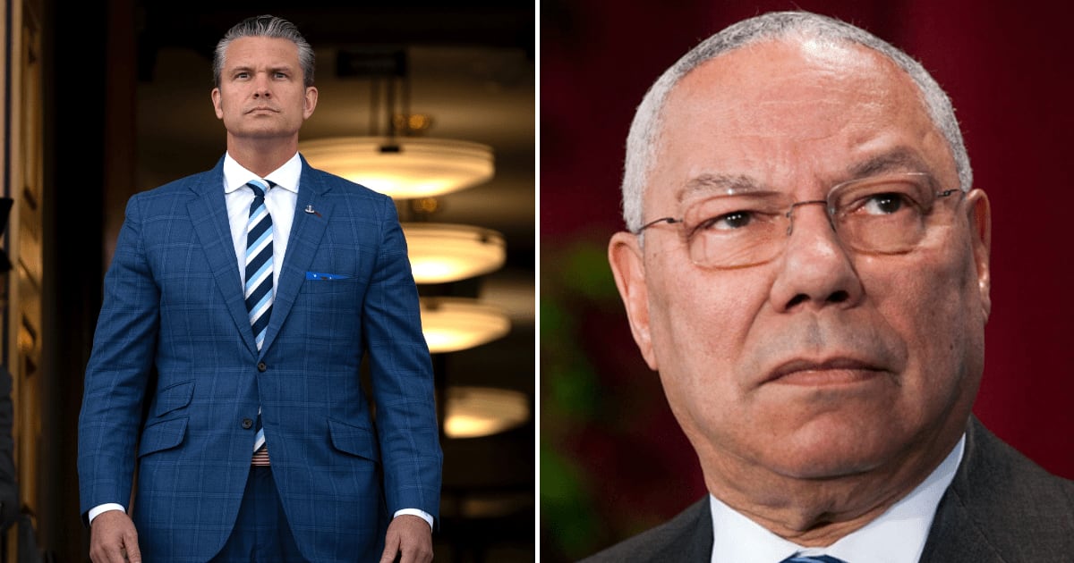 A social media post claims Pete Hegseth removed Colin Powell’s name from the Arlington Cemetery website (AP Photo, Getty Images)