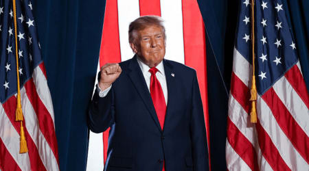 Trump stops Texas rally speech to ridicule protesters: ‘They are bad-looking people’