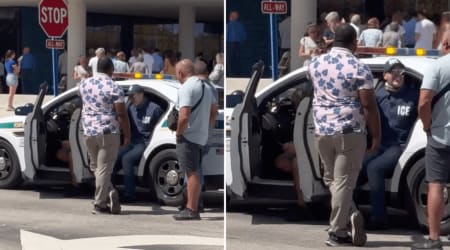 Man in ICE-style gear arrested after tense encounter at Miami polling site