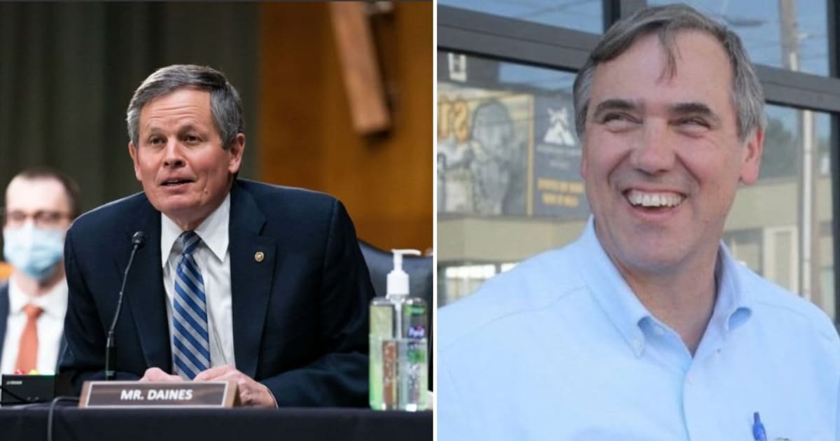 Sens Steve Daines and Jeff Merkley demanded changes to the filibuster to ease the passage of resolutions and speed up Senate proceedings (Getty Images, @SenJeffMerkley/X)