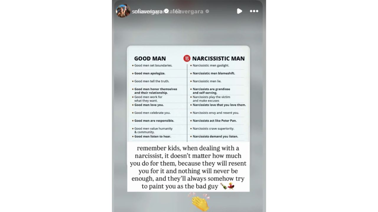 Sofia Vergara reshared a post of her son Manolo